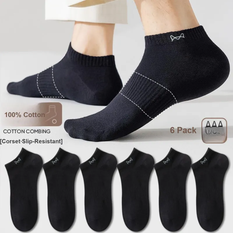 MIIOW Ankle Socks Lightweight, Slip Resistant, Basic, Versatile, Comfortable Men's 6 Pack-1