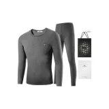 Silk Clothing Sets (Dark Heather Gray) Silk Care/Double-Layer Thickened