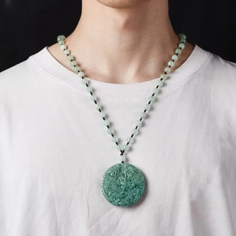 CUIYIN Bean Type Jadeite Pendants Unisex-3