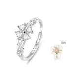 [Free Rose Bouquet-White Women's Ring]Love Heart Four-Leaf Clover Ring
