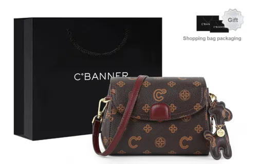 C°BANNER Shoulder Bags Coffee With Red