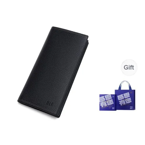 HLA Cow Leather Wallet Unisex Black