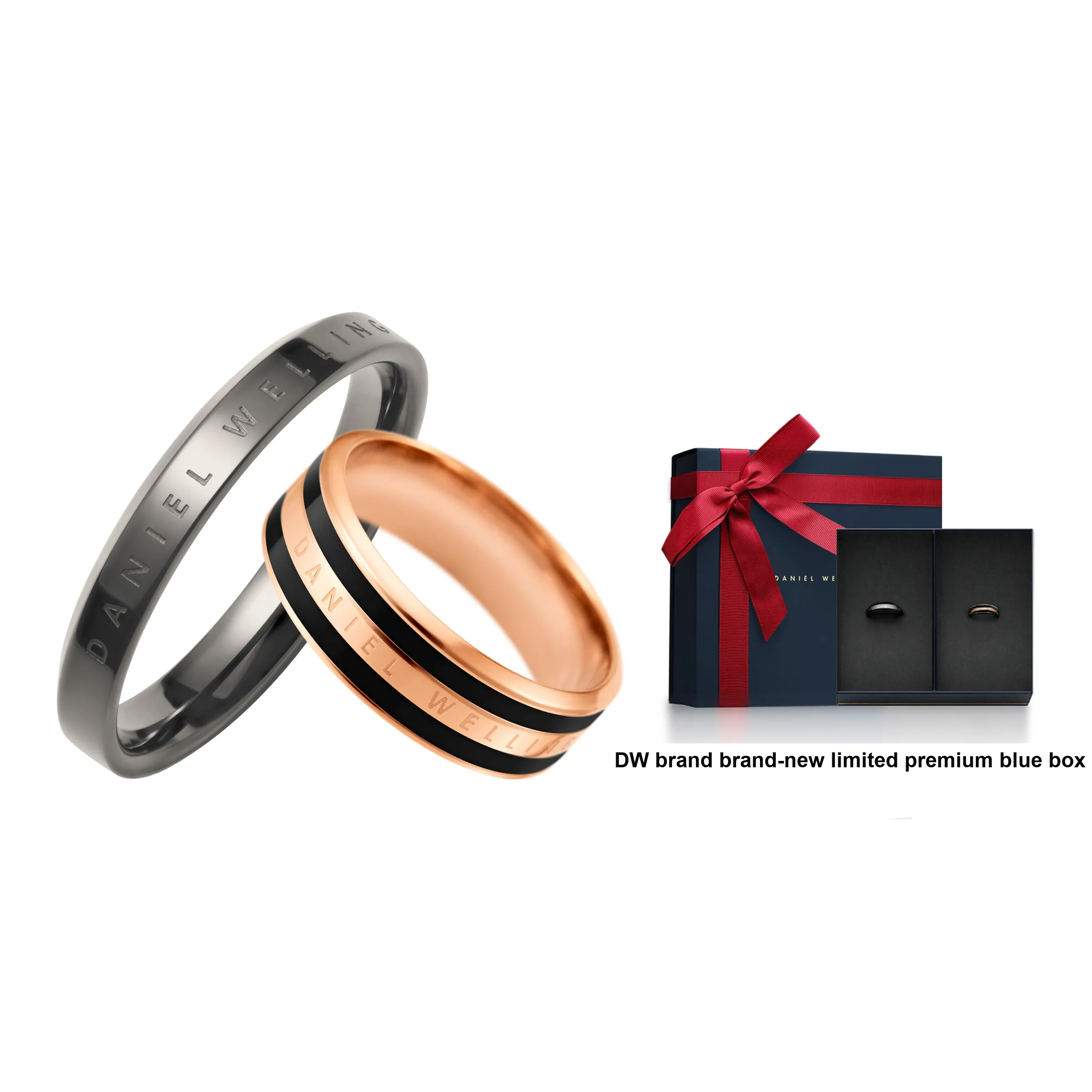 Daniel Wellington Космический серый Обсидиан Черный Парные кольца Унисекс