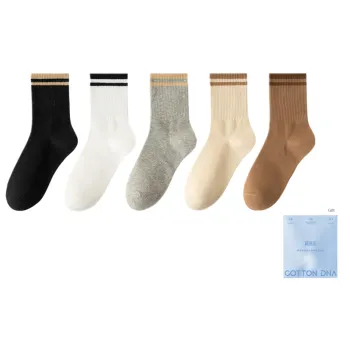 Cotton Gene Mid Calf Socks Women's Box 5 Pack