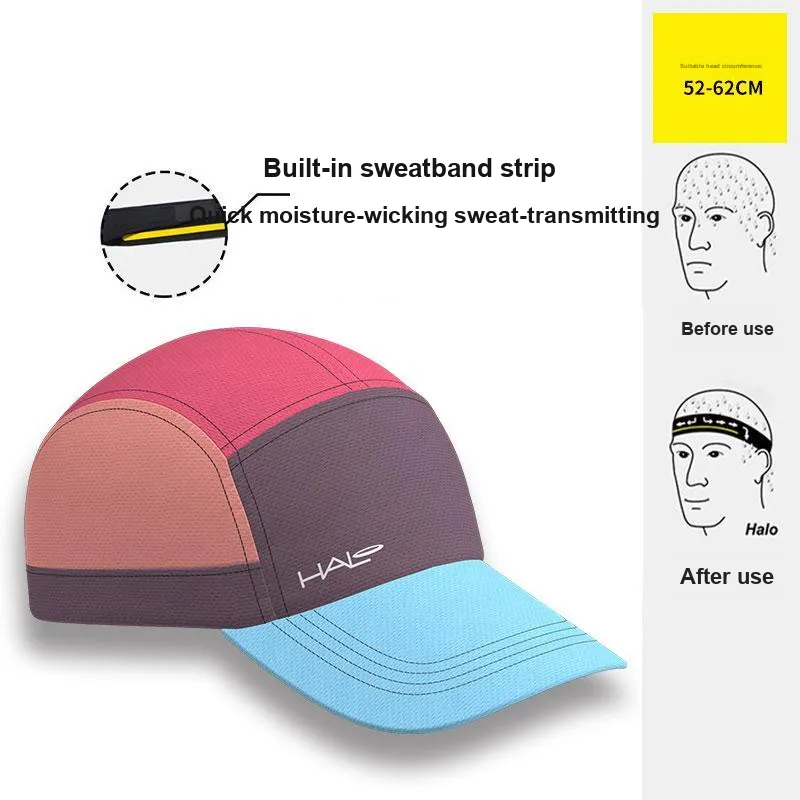 HALO Silicone Sweat Channel Dryline Quick Dry Fabric Baseball Caps Unisex Light Purple & Sky Blue Multicolor-2