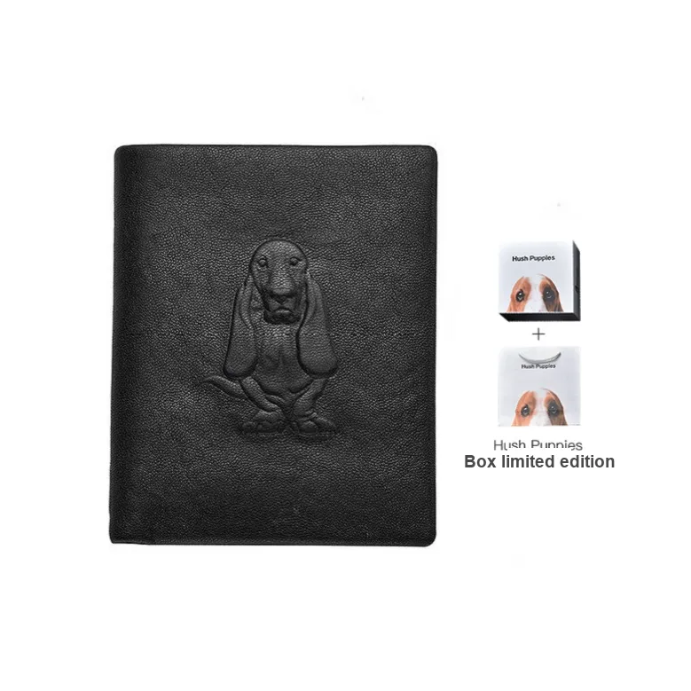 Hush Puppies Растительное дубление верх крупнозернистая текстура коровья кожа кошелек маленький мужской черный