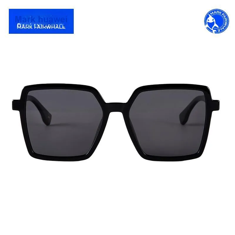 FAIRWHALE TR90 Square Sunglasses Women's Black/Transparent/Burgundy Frame-1