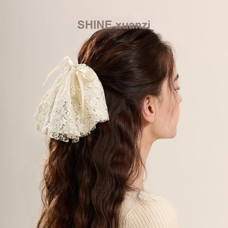 SHINE Fabric, Shell Pearl Hair Clips Women's-4