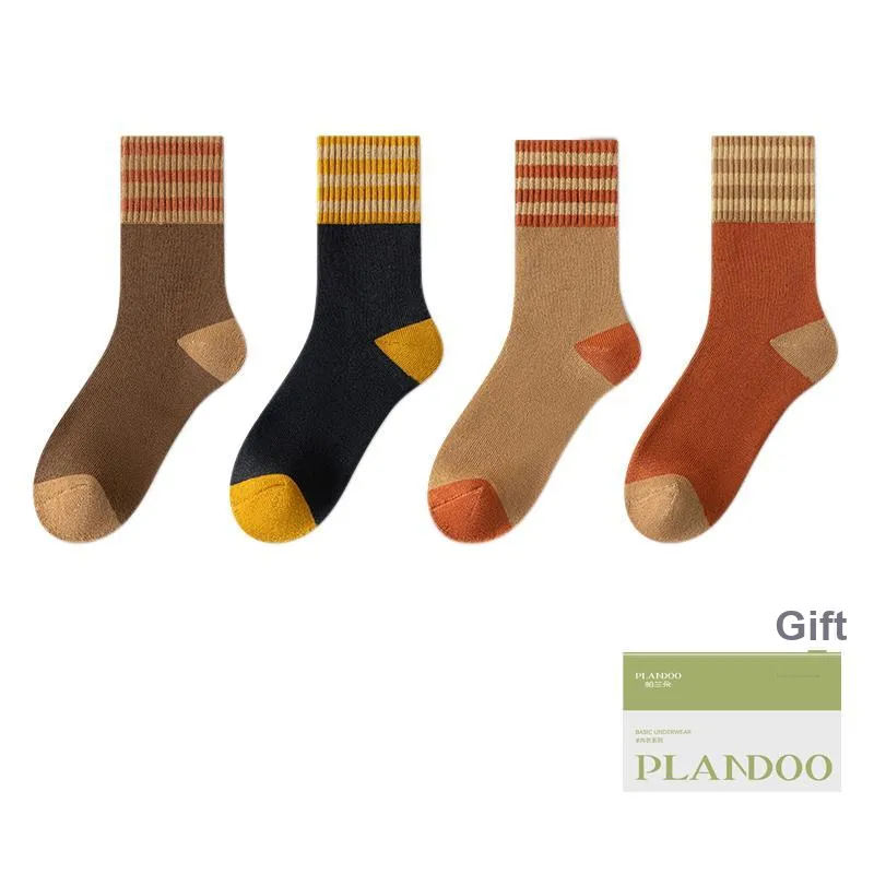 PLANDOO Mid Calf Socks Unisex Box 4 Pack-6
