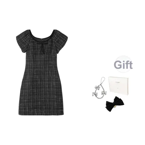 Fstudio Короткий рукав Платье Женское Черное