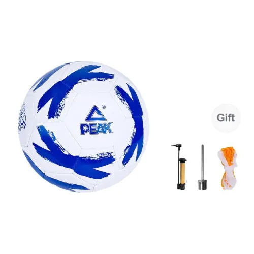 PEAK Size 45 Soccer PVC Machine Stitched Soccer Ball Unisex White Blue