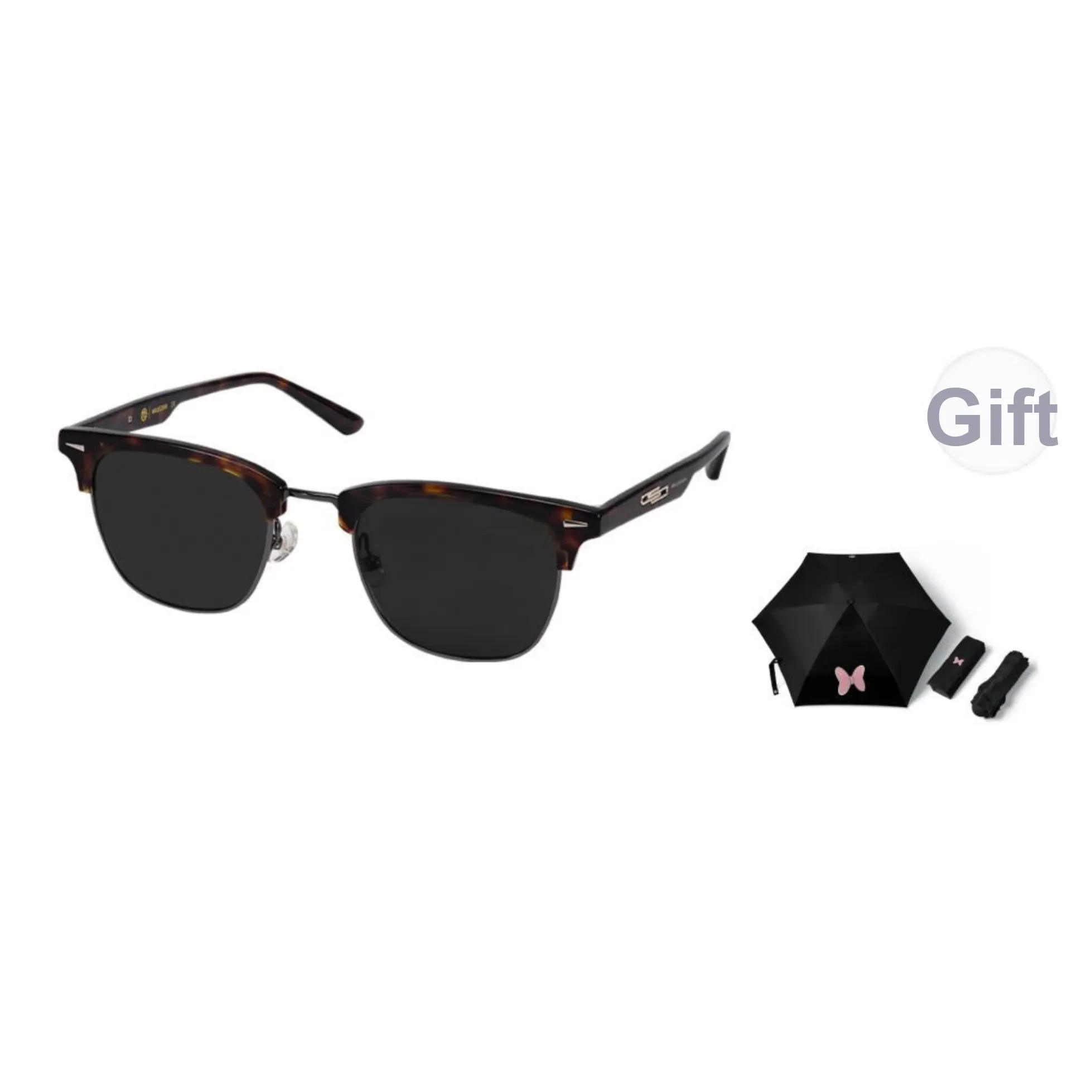 MUJOSH Astral Series Browline Half Rim Plate Sunglasses With UV400 UV Protection Unisex