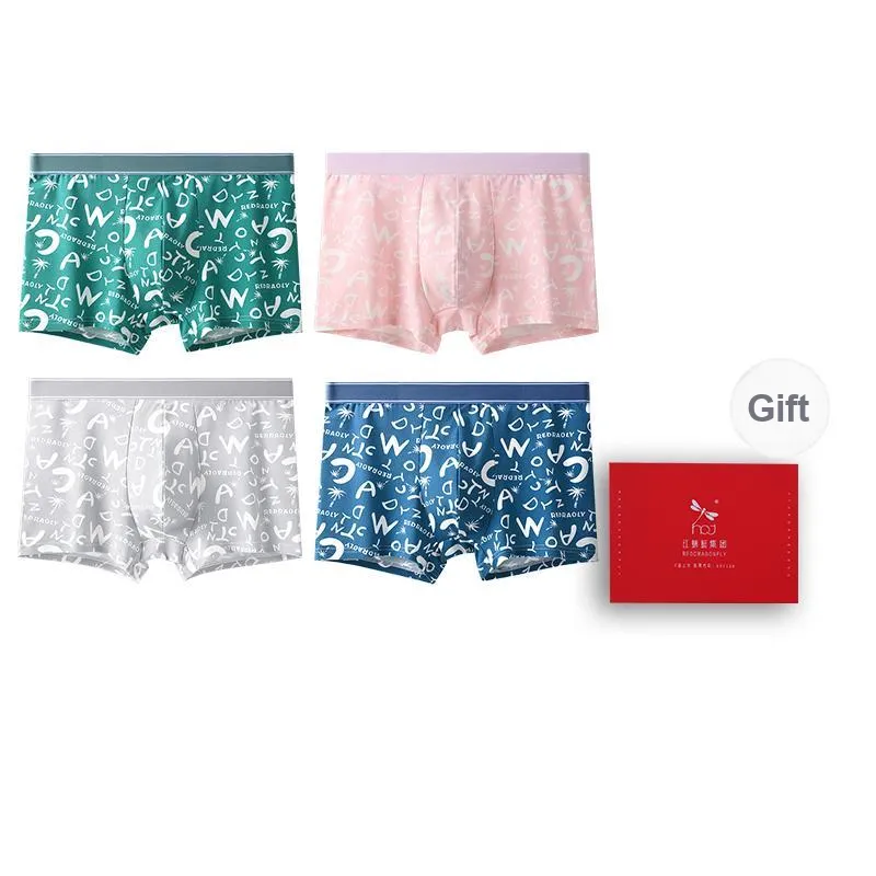 RED DRAGONFLY 100% Cotton Underpants, Skin Friendly And Comfortable Men's Box 4 Pack-11