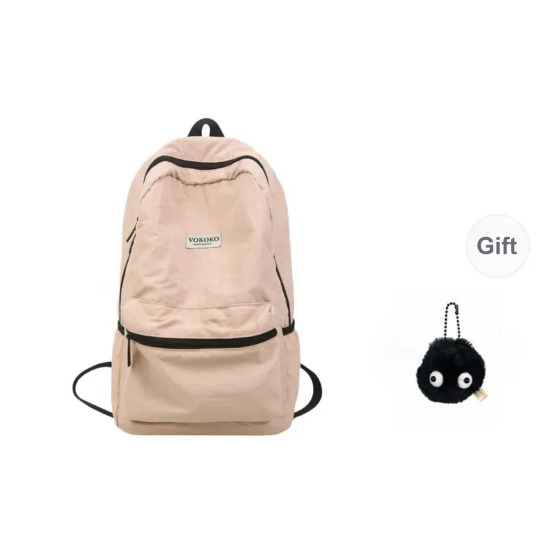 BRABOSTON Nylon Backpack Regular Unisex Black/Pink/Red/Purple/Khaki-26
