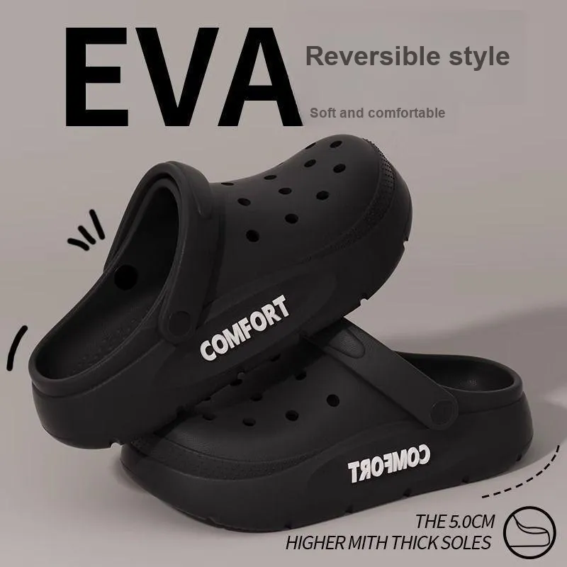 LUNNIFEIYA EVA Soft Sole Summer Clogs Home Indoor Slip Resistant Closed Toe Slippers-2