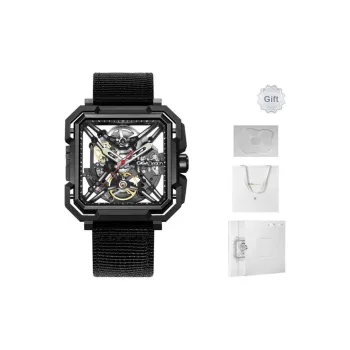 CIGA Design X Collection Matrix Automatic Mechanical Movement Nylon Strap Watch Men's Watches Black Dial