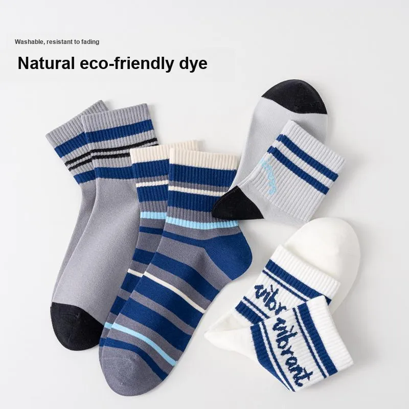 MIIOW Mid Calf Socks Men's 4 Pack Mixed Color-4