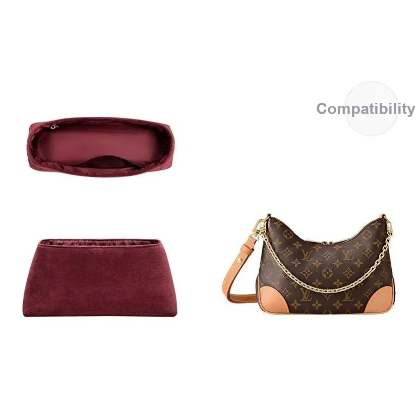 Luxury Care Artisan Workshop Вставки для сумок ❤ Сумка-круассан In Вино Красный Замша Подкладка Женские