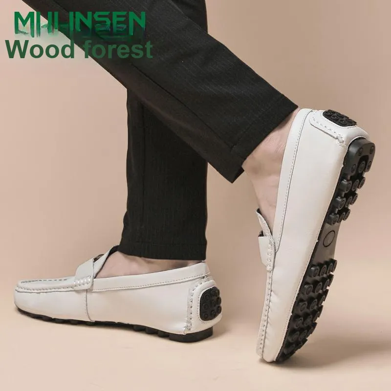 Mulinsen Gommino Loafers Men Black/Blue/White/Gray-23