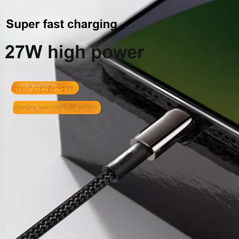 OENJT Apple Cable PD27W Fast Charge Woven Rope 2 Meters Type C To Lightning Compatibility IPhone8/X/XR/12/13/14/iPad-4