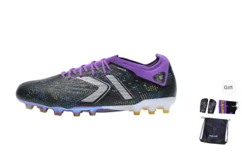 KELME Cushioning Wear Resistant Rebound Soccer Shoes Unisex Black Purple