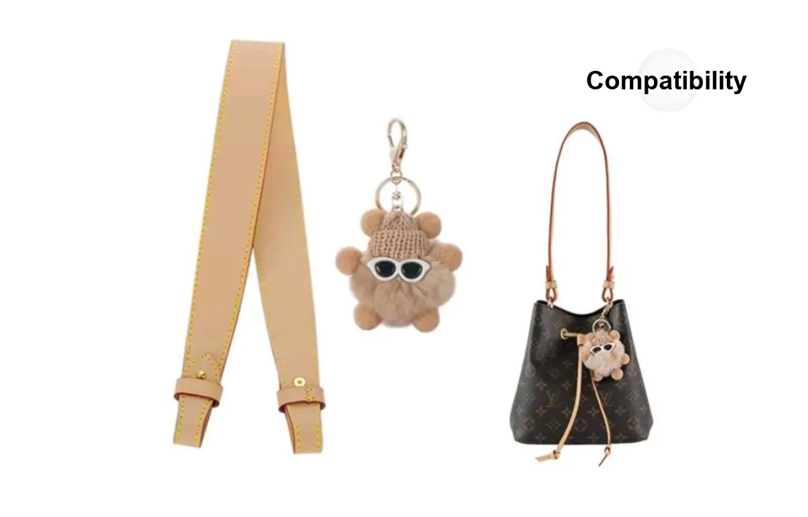 Lan Bao Fan Cowhide Alloy Bag Strap Women's Beeswax