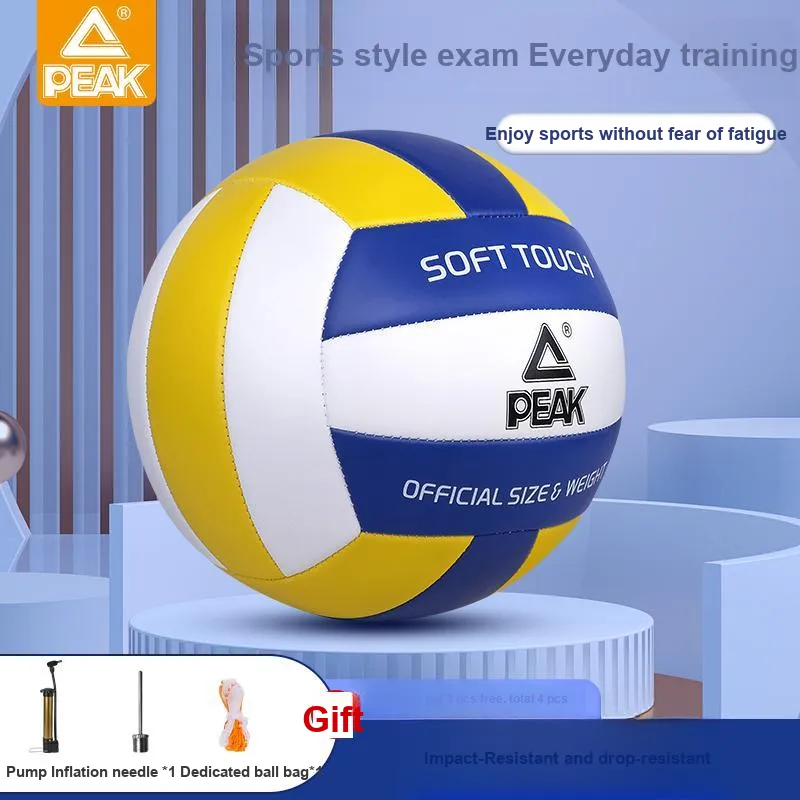 PEAK PVC Size 5 Ball Volleyball Unisex Classic Blue Yellow White Color Scheme-2
