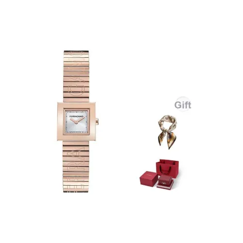 FERRAGAMO PORTRAIT Collection Наручные часы Кварцевый механизм Коровья кожа Ремешок 20*20 мм Белый циферблат