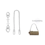 Silver Heart Clasp Four-Leaf Clover+Decorative Chain 35cm