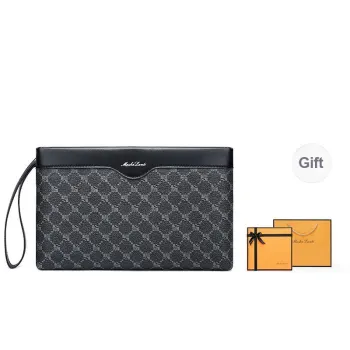 MashaLanti PVC Synthetic Leather Clutch Regular Men's Black
