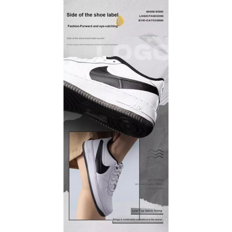 Nike Air Force 1 Anti Slip Wear Resistant Low Top Kids' Skateboarding Shoes Kids'-3