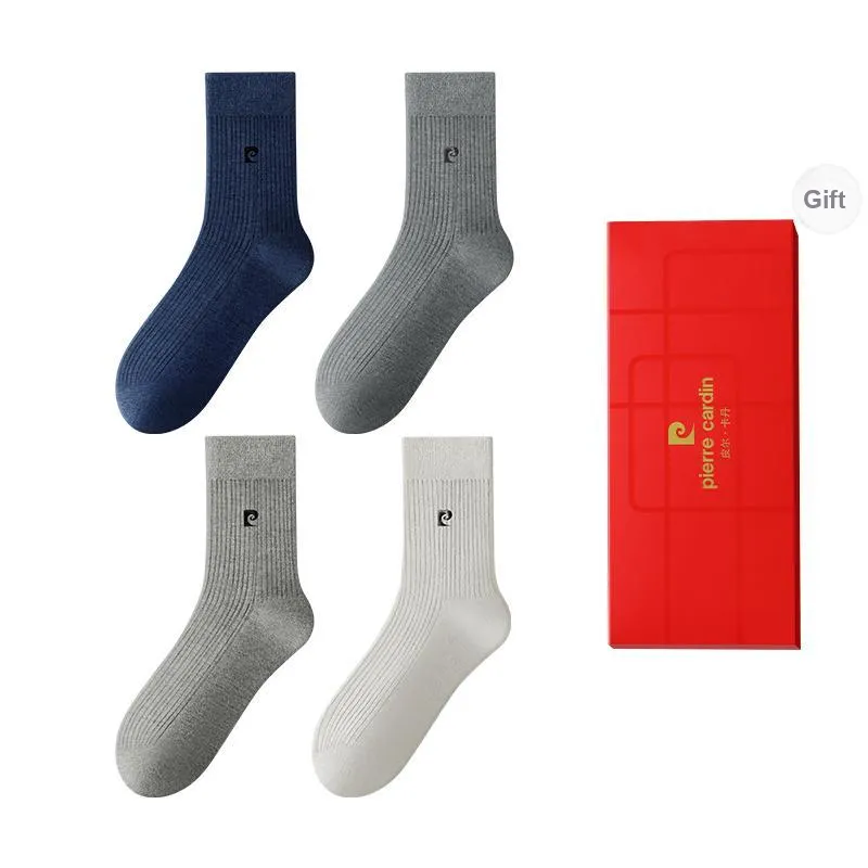 PIERRE CARDIN Mid Calf Socks Men's 4 Pack Box Included-1