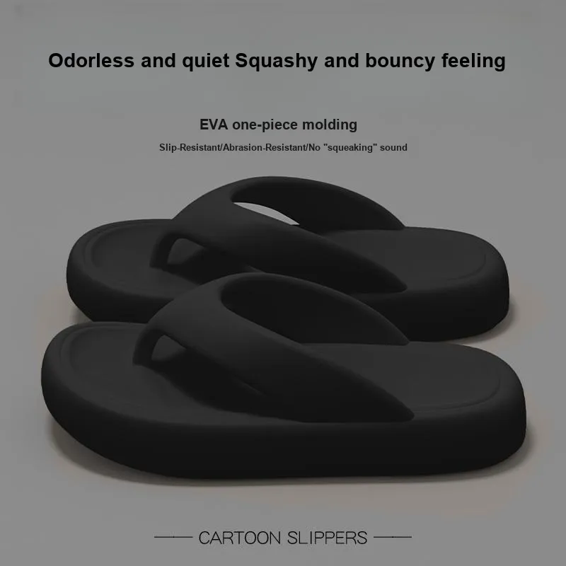 LUNNIFEIYA Flip Flops Summer Platform Squashy And Bouncy Feeling Slip Resistant Odor Resistant Soft Clip Foot Slippers-6