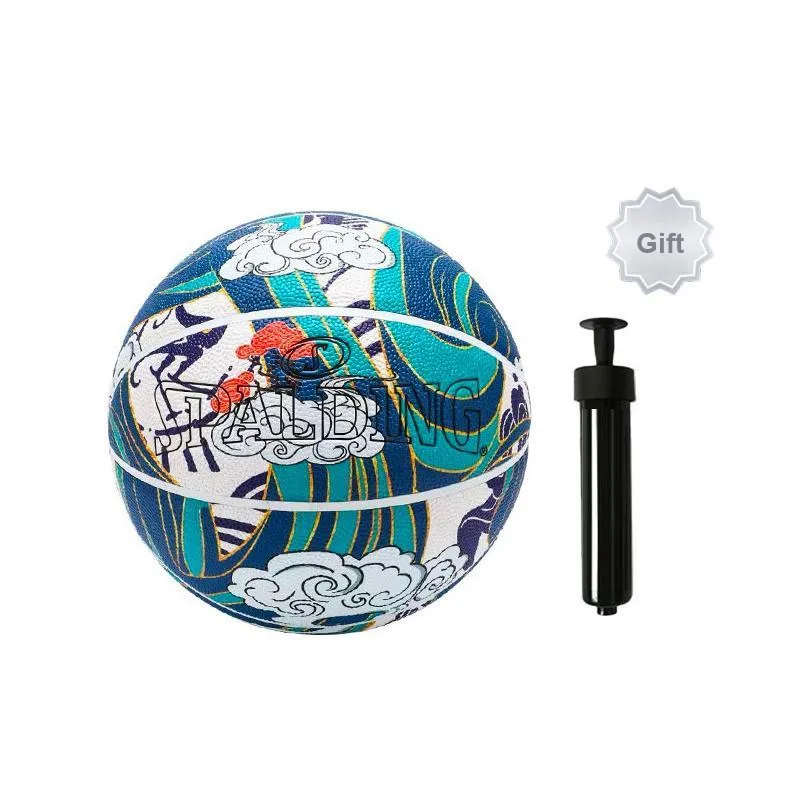 SPALDING Graffiti PU Basketball Blue Size 7 Training Unisex-5