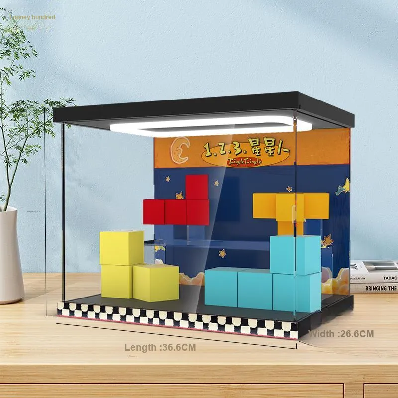 LIGHT YOUR BRICKS Compatibility Pop Mart 123 Stars Human Collection Display Case Model Accessories-17