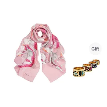 MARJAKURKI Silk Long Scarf Women's
