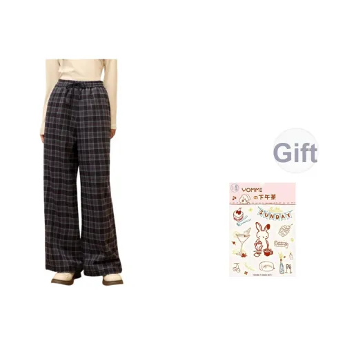 ZIHAN Blue Plaid Women's Casual Pants ZIHAN Синие Клетчатые Женские Повседневные Брюки