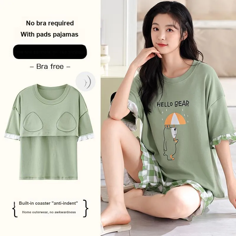 BONAS Pajama Set Women's Light Green-7