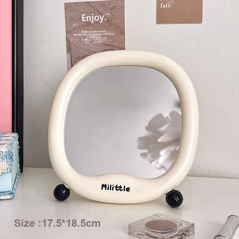 XIBI Little Tail Mirror Makeup Mirror Good Looking Desktop Stand Small Home Use Dormitory Office-1