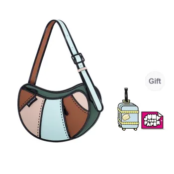 JumpFromPaper Synthetic Leather Nylon Kesa Shoulder Bag Regular Women's Denim Pink/Matcha Green
