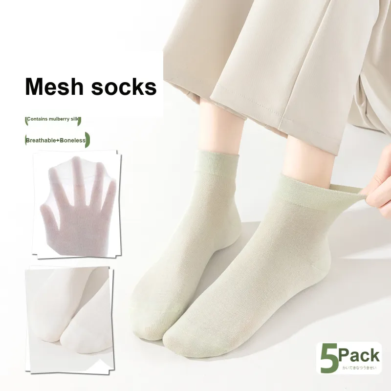 AUGUST Mid Calf Socks Women's 5 Pack-4