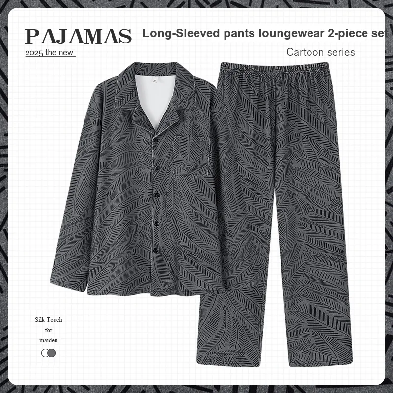 O'MESIK Pajama Set Men's Dark Gray-1