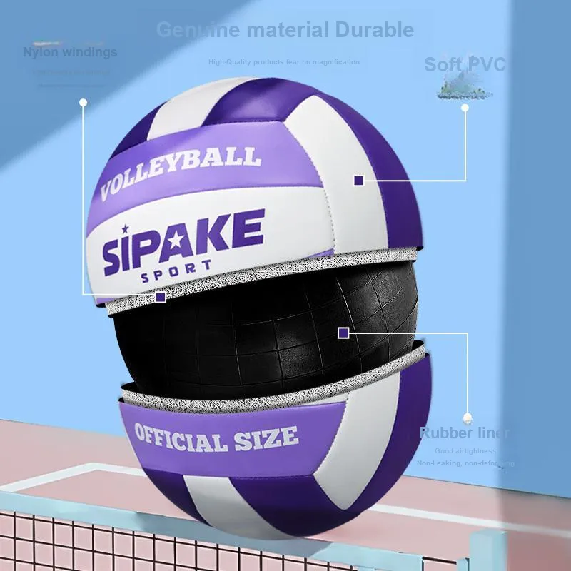 SIPAKESPORT Volleyball Unisex PVC Material Size 5 Standard Purple-6