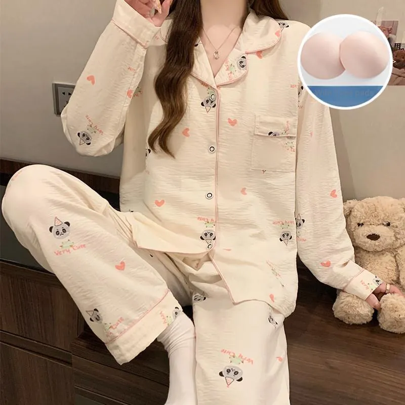 Maultiay Pajama Set Women's Apricot-5