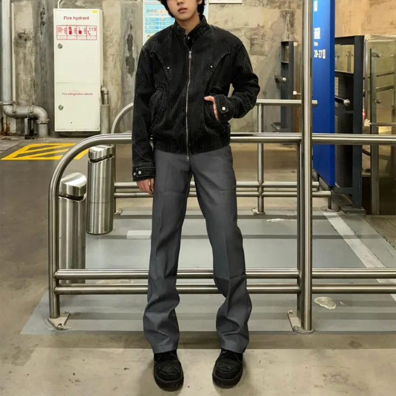 TESTUNG Effortless Style Cleanfit Business Suit Casual Pants With Draping Effect Unisex Black Single Item-20