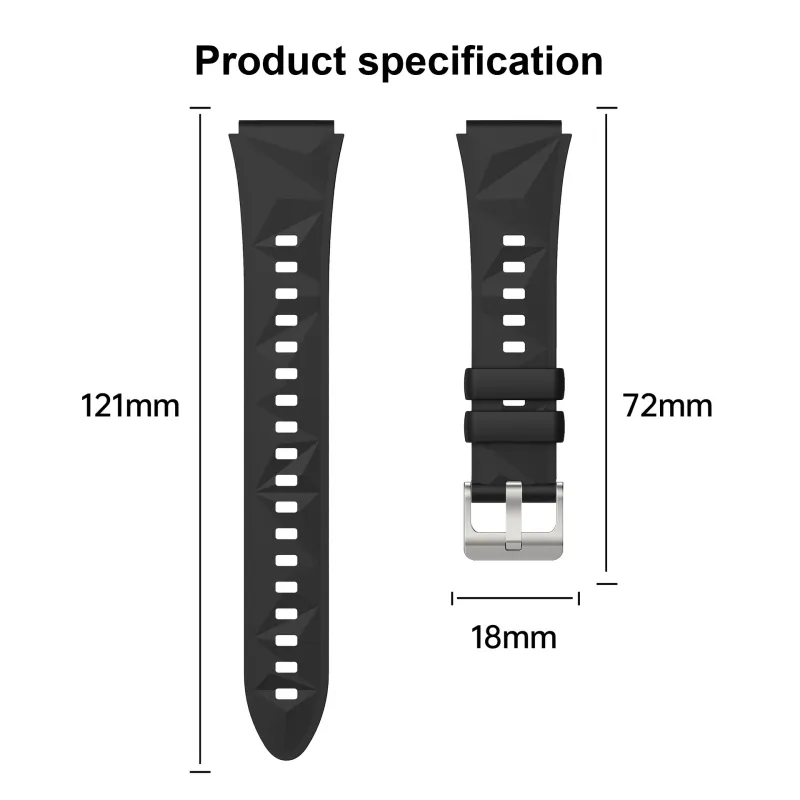 CHRROTA Compatibility Huawei GT5 GT4 Strap Women's Elegant 18mm Silicone Strap Watch Bands-3