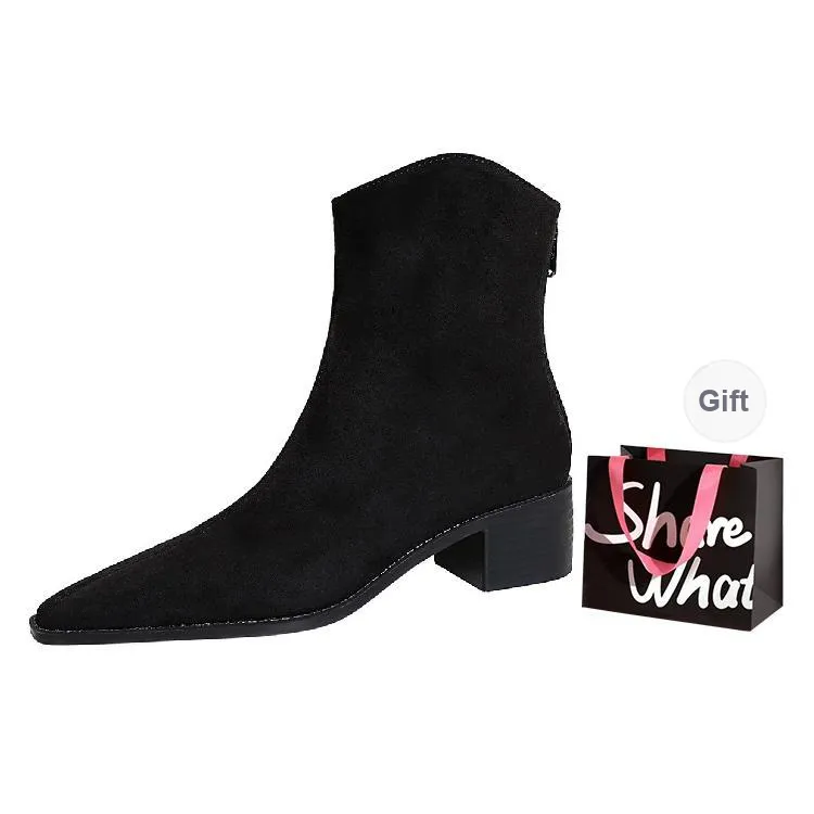 BIGTREE Ankle Boots Women's Black/Dark Brown-8