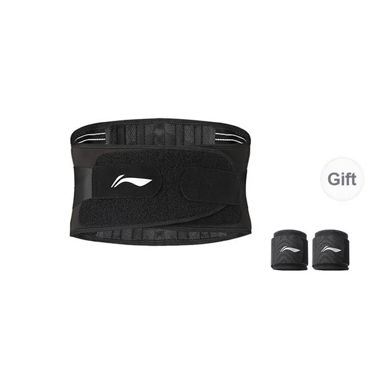 LiNing Back Support Braces Fitness Basketball Running Breathable Protective Compression Black Elastane Polyester Men's-6