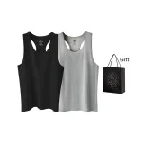 2 Pack (Black+Heather Gray) 100% cotton Moisture-Wicking/Athletic Fit/Slim Fit