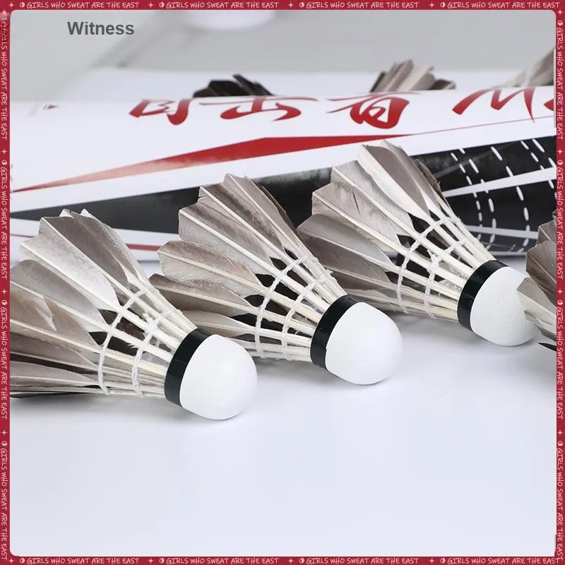 WITESS M2 12 Pack Duck Feather Big Board Duck Feather Training Specialized Shuttlecocks-1